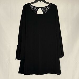 Speechless Black Lace Back Roll Tab Shift Dress –Women’s Size XL – EUC